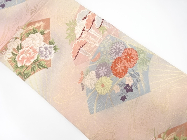JAPANESE FUKURO OBI / WOVEN WISTERIA & PEONY